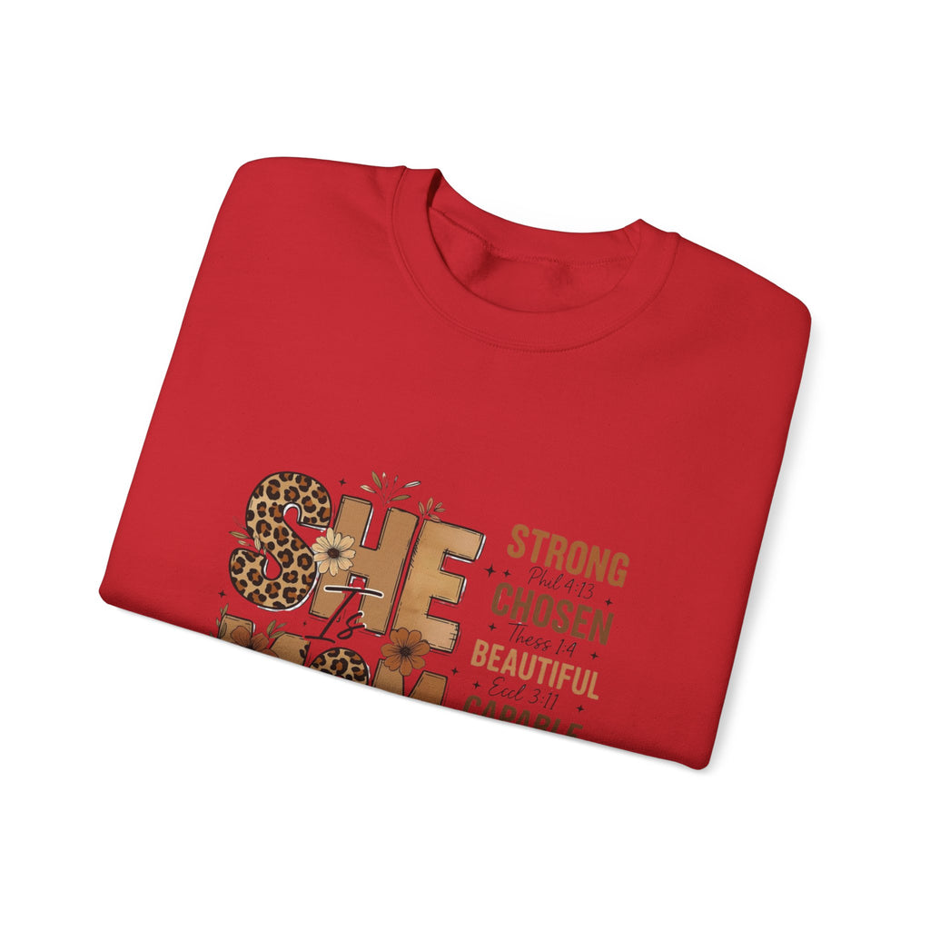 She Mom floral leopard typography Sweatshirt | inspirational mom quote