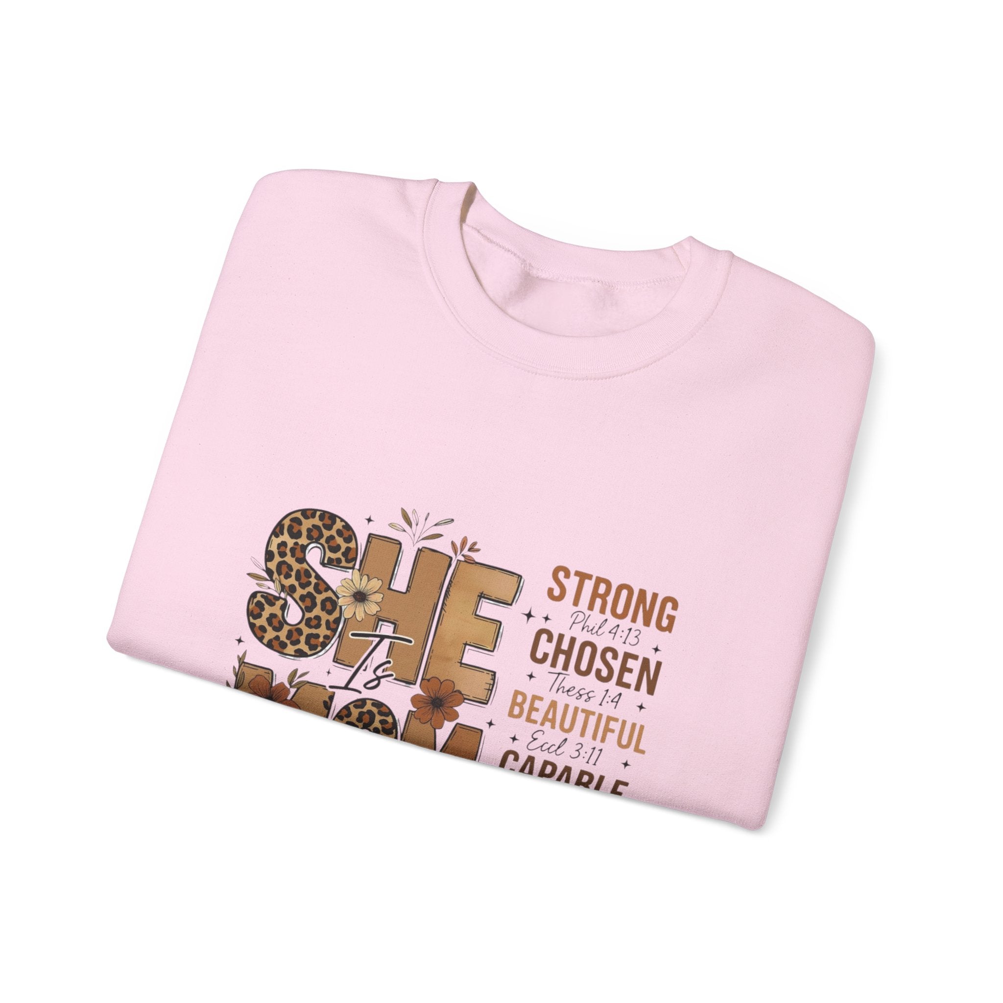 She Mom floral leopard typography Sweatshirt | inspirational mom quote