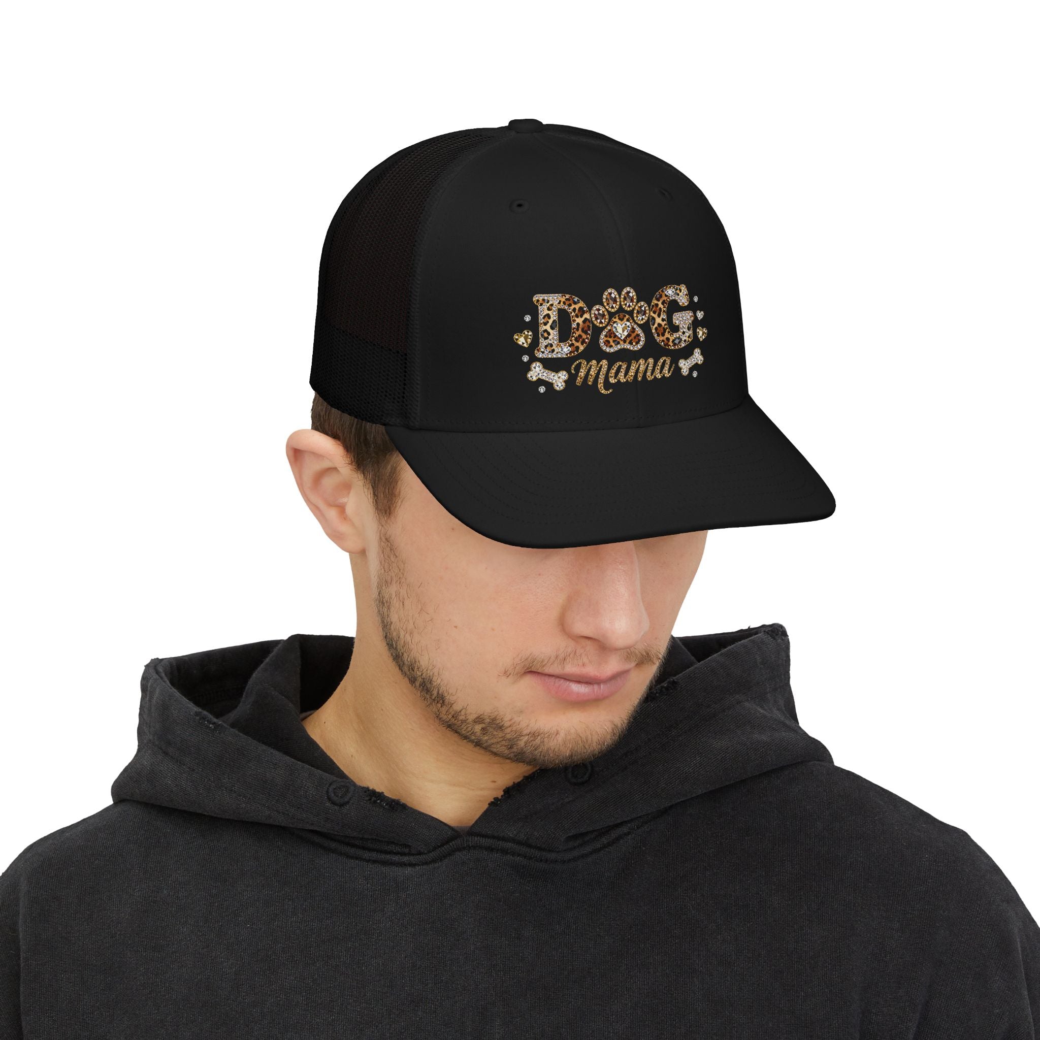 Dog Mama Leopard Print Trucker Cap