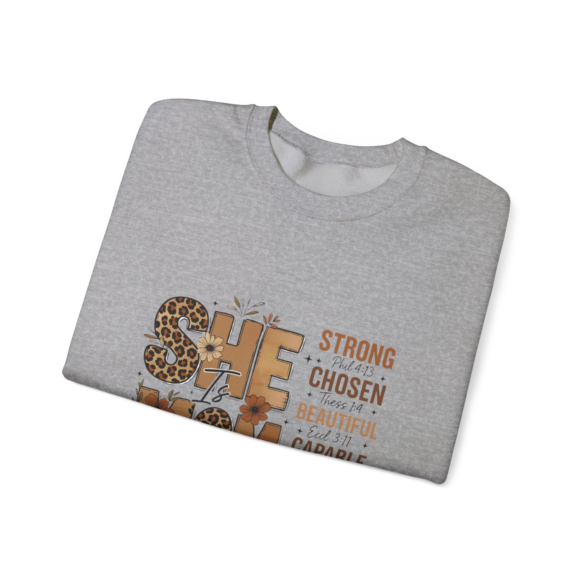 She Mom floral leopard typography Sweatshirt | inspirational mom quote