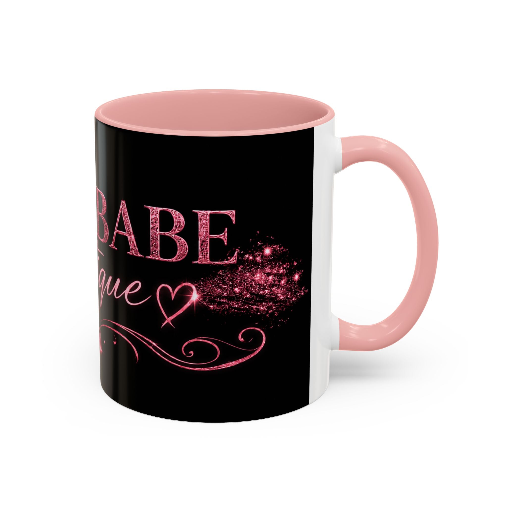 Boss Babe Boutique Coffee Mug — Pink Glitter Script Accent Mug (11/15oz)
