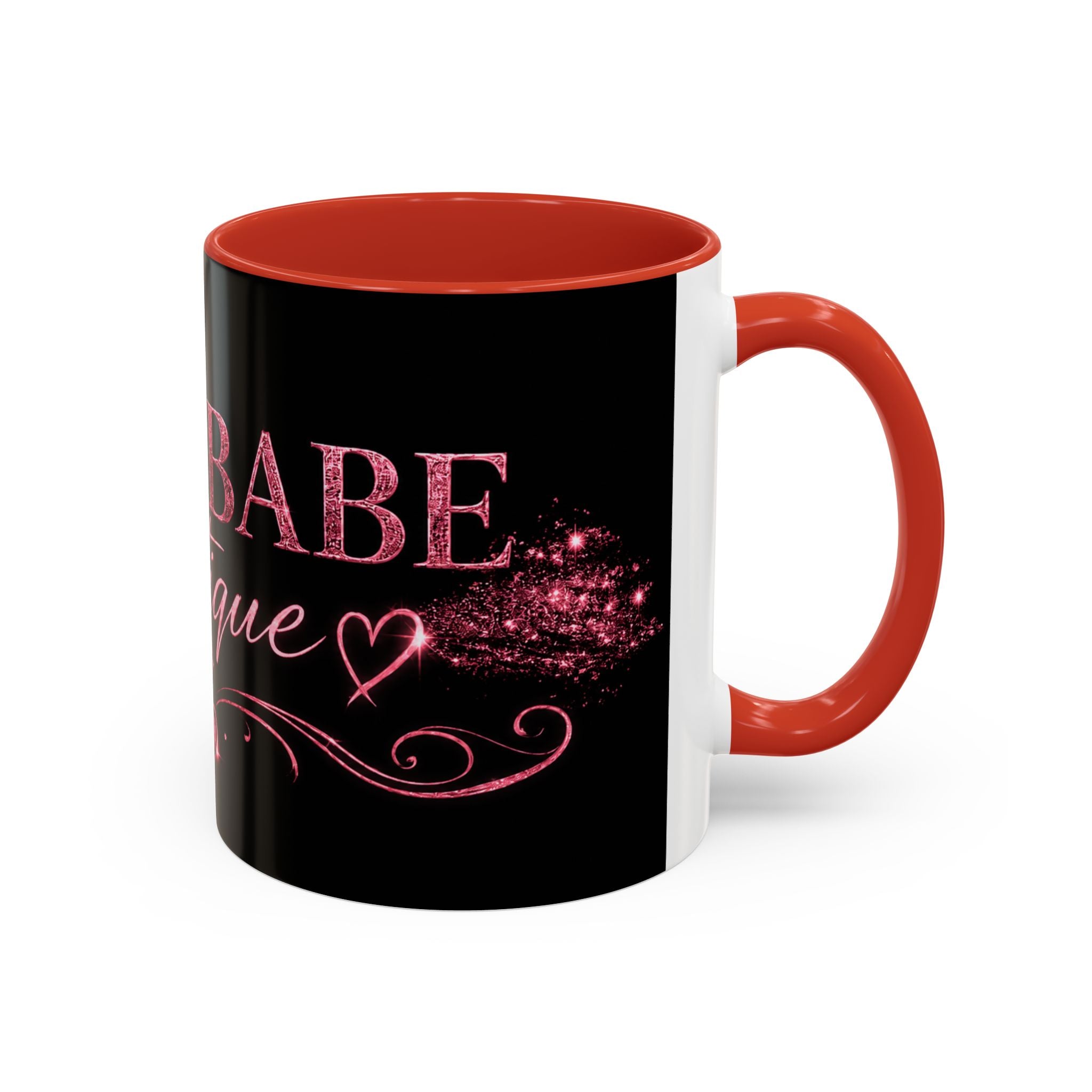 Boss Babe Boutique Coffee Mug — Pink Glitter Script Accent Mug (11/15oz)