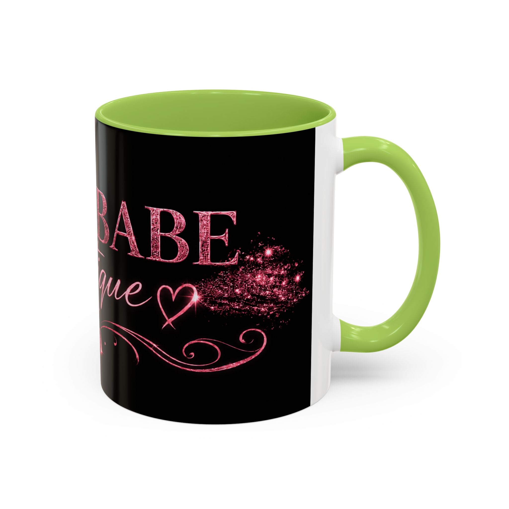 Boss Babe Boutique Coffee Mug — Pink Glitter Script Accent Mug (11/15oz)