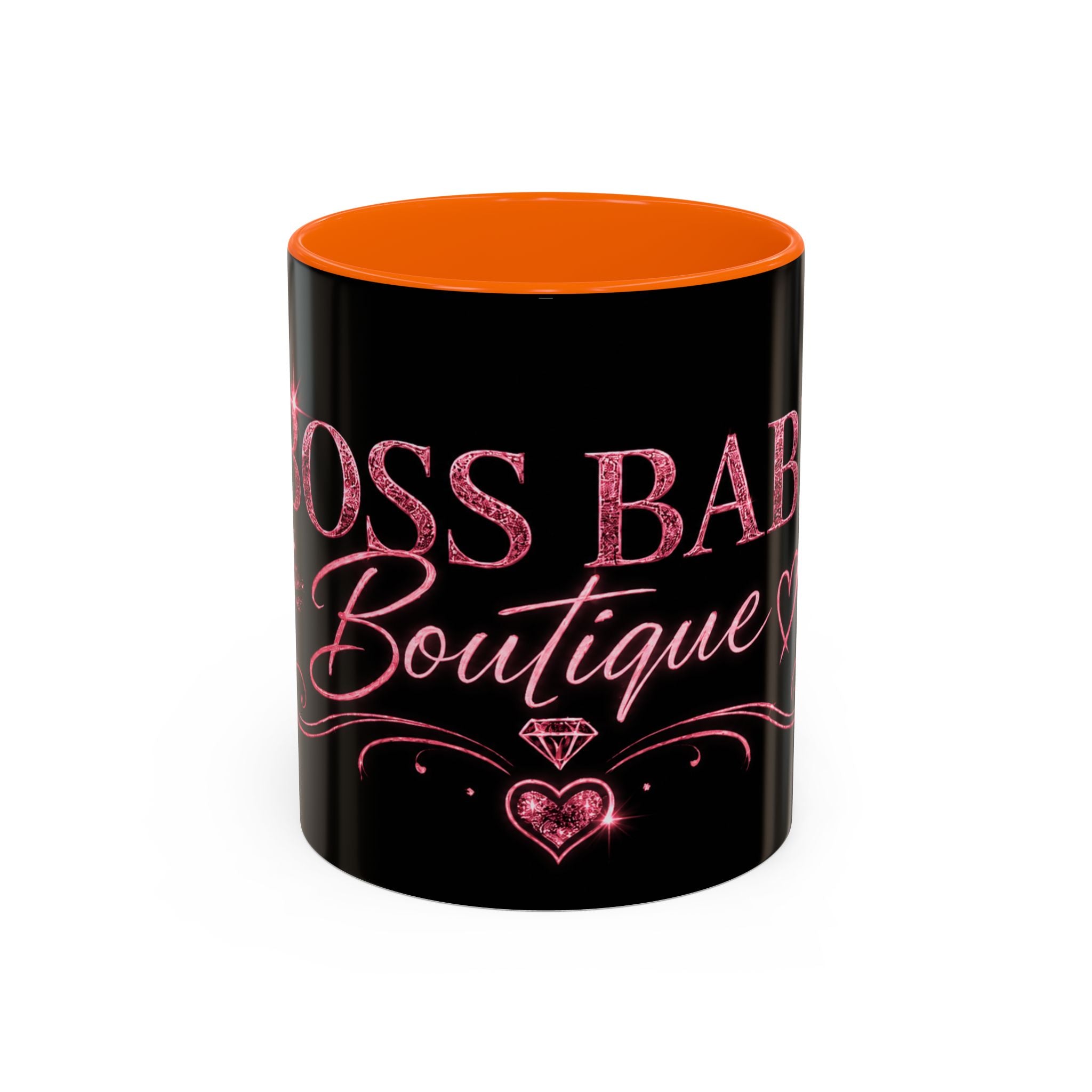 Boss Babe Boutique Coffee Mug — Pink Glitter Script Accent Mug (11/15oz)