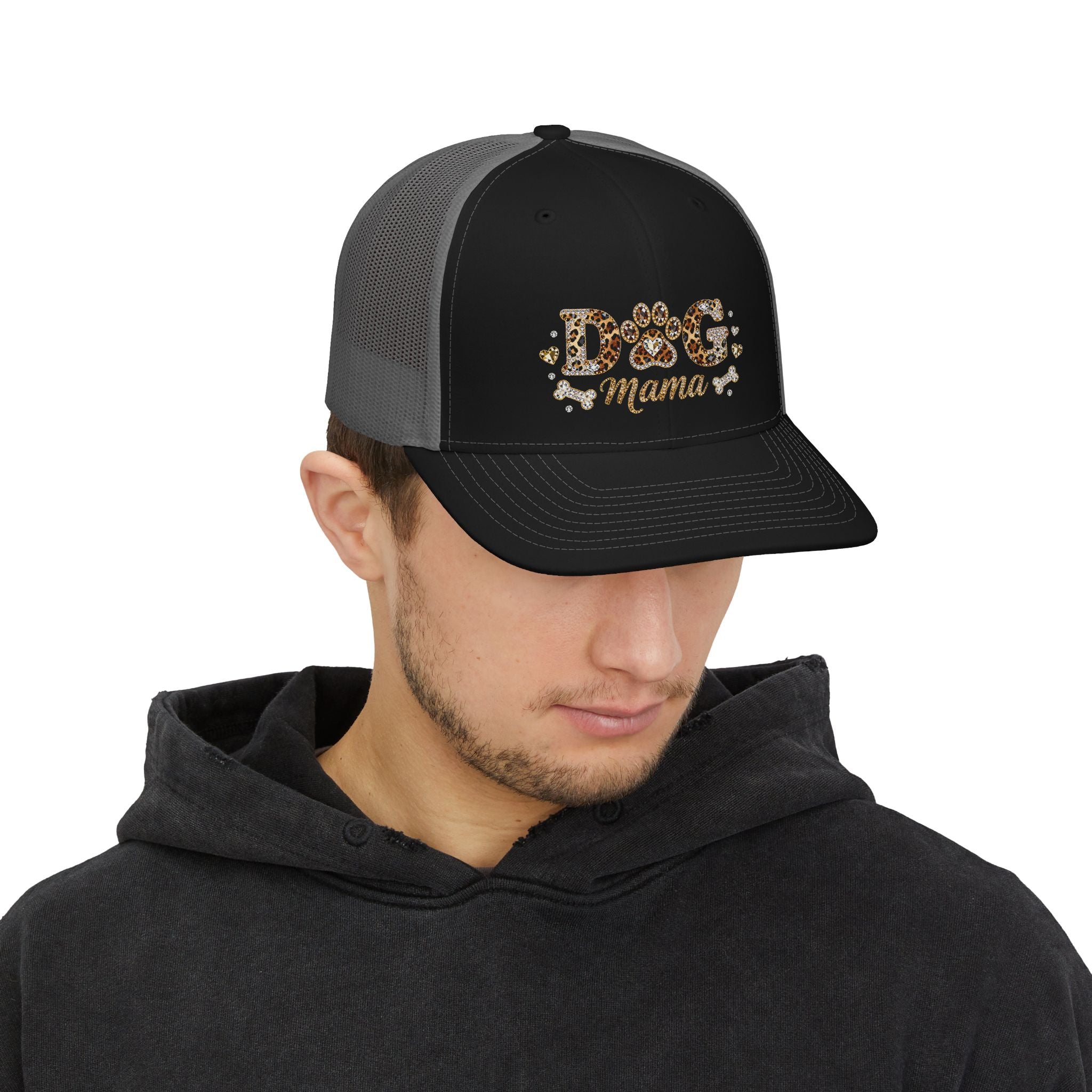 Dog Mama Leopard Print Trucker Cap