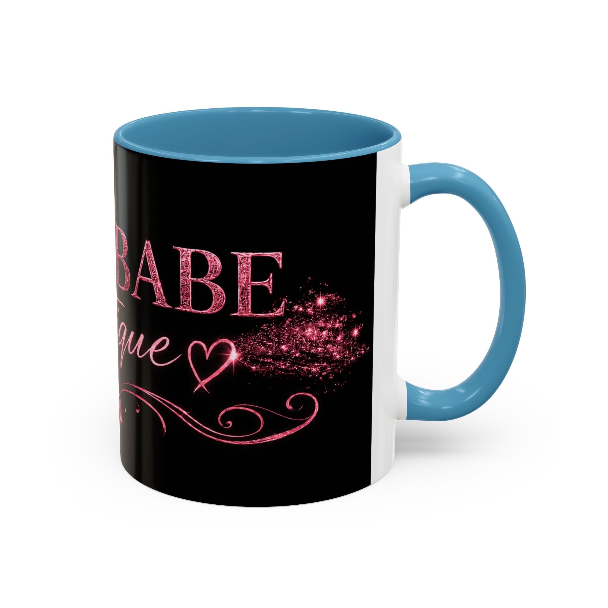Boss Babe Boutique Coffee Mug — Pink Glitter Script Accent Mug (11/15oz)