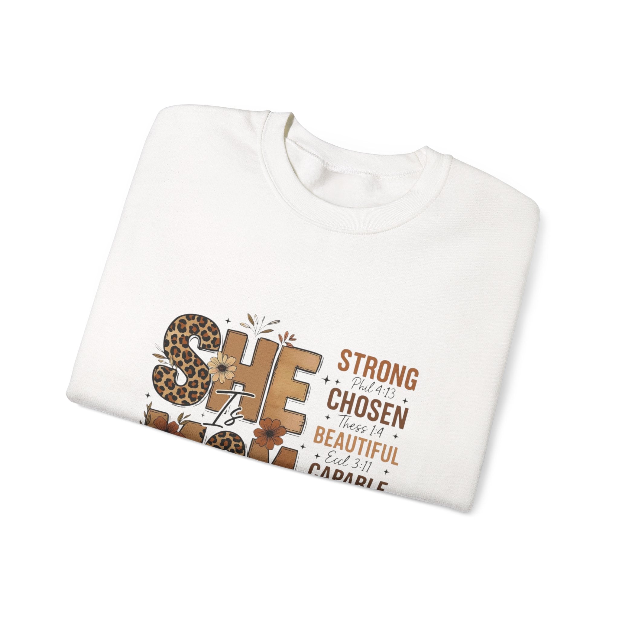 She Mom floral leopard typography Sweatshirt | inspirational mom quote