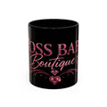 Boss Babe Boutique Coffee Mug — Pink Glitter Script Accent Mug (11/15oz)