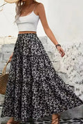 Miss Sparkling Floral Tiered Maxi Skirt