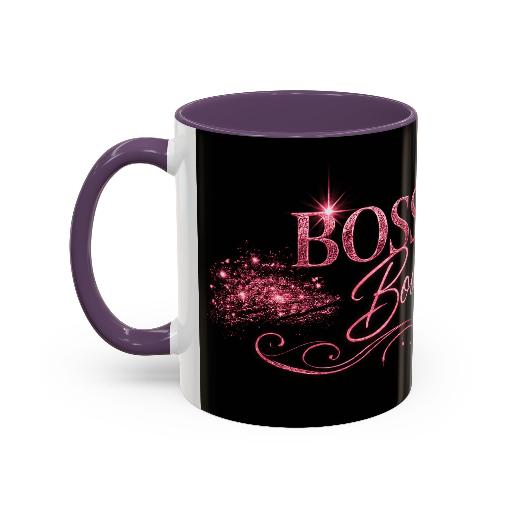 Boss Babe Boutique Coffee Mug — Pink Glitter Script Accent Mug (11/15oz)