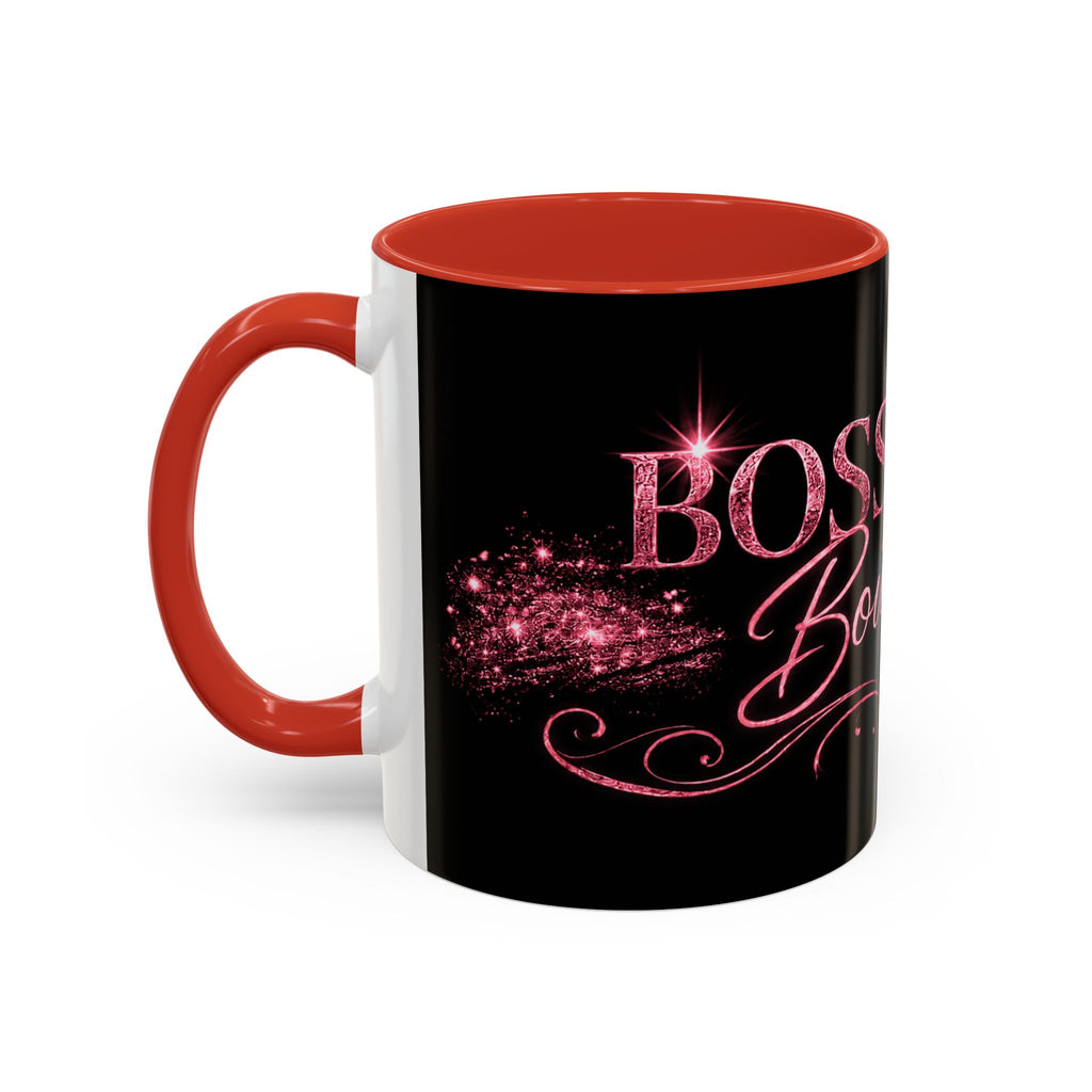Boss Babe Boutique Coffee Mug — Pink Glitter Script Accent Mug (11/15oz)