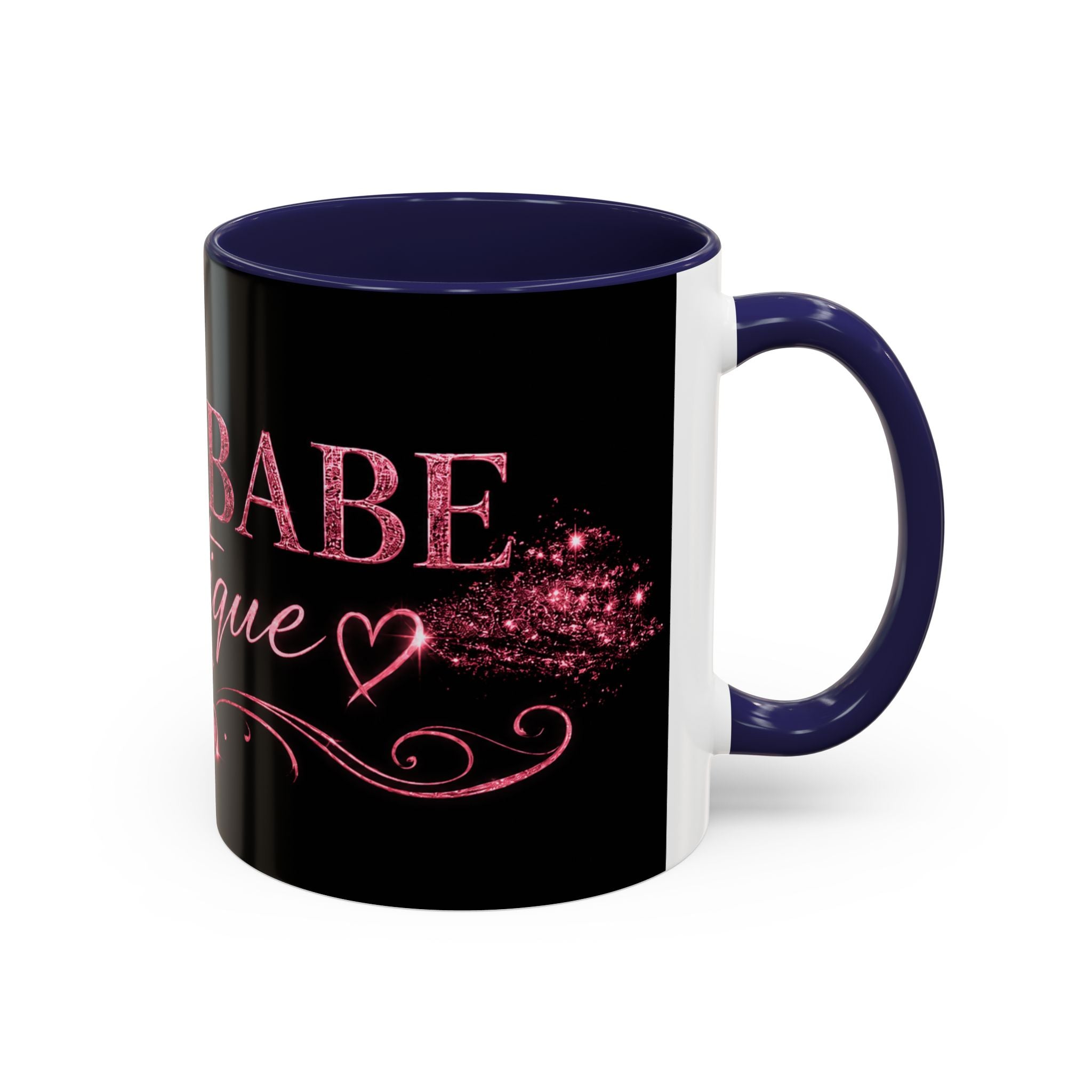 Boss Babe Boutique Coffee Mug — Pink Glitter Script Accent Mug (11/15oz)