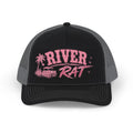River Rat Trucker Hat — Pink Retro Boat Snapback Cap