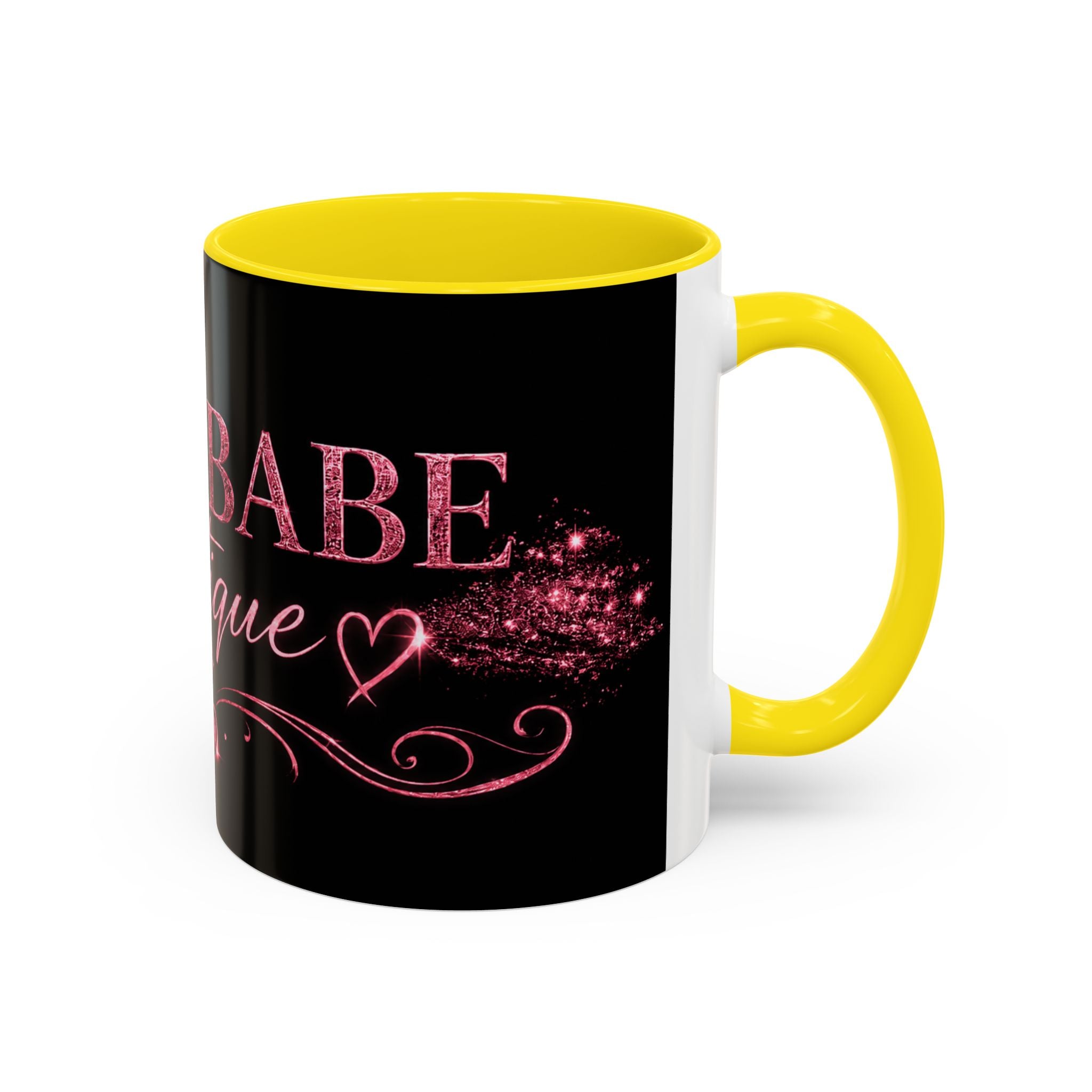 Boss Babe Boutique Coffee Mug — Pink Glitter Script Accent Mug (11/15oz)
