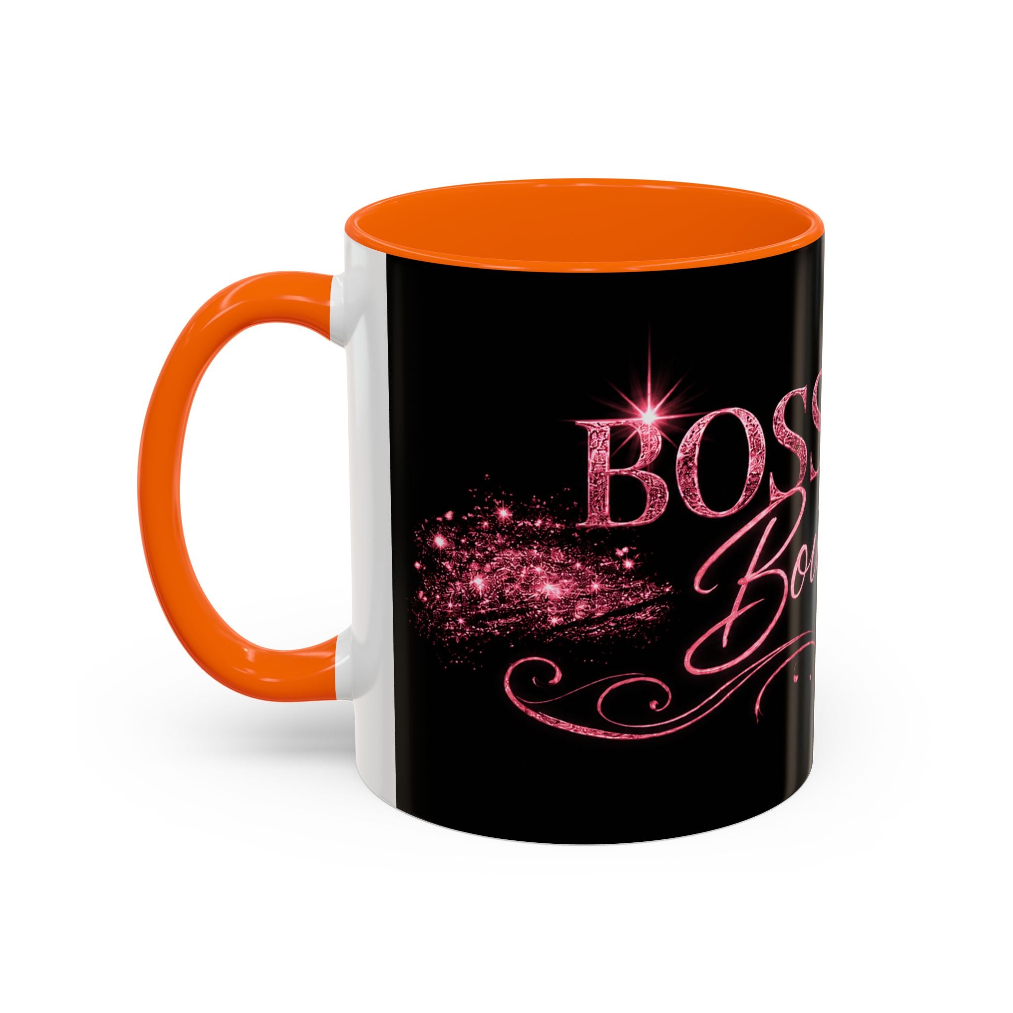 Boss Babe Boutique Coffee Mug — Pink Glitter Script Accent Mug (11/15oz)