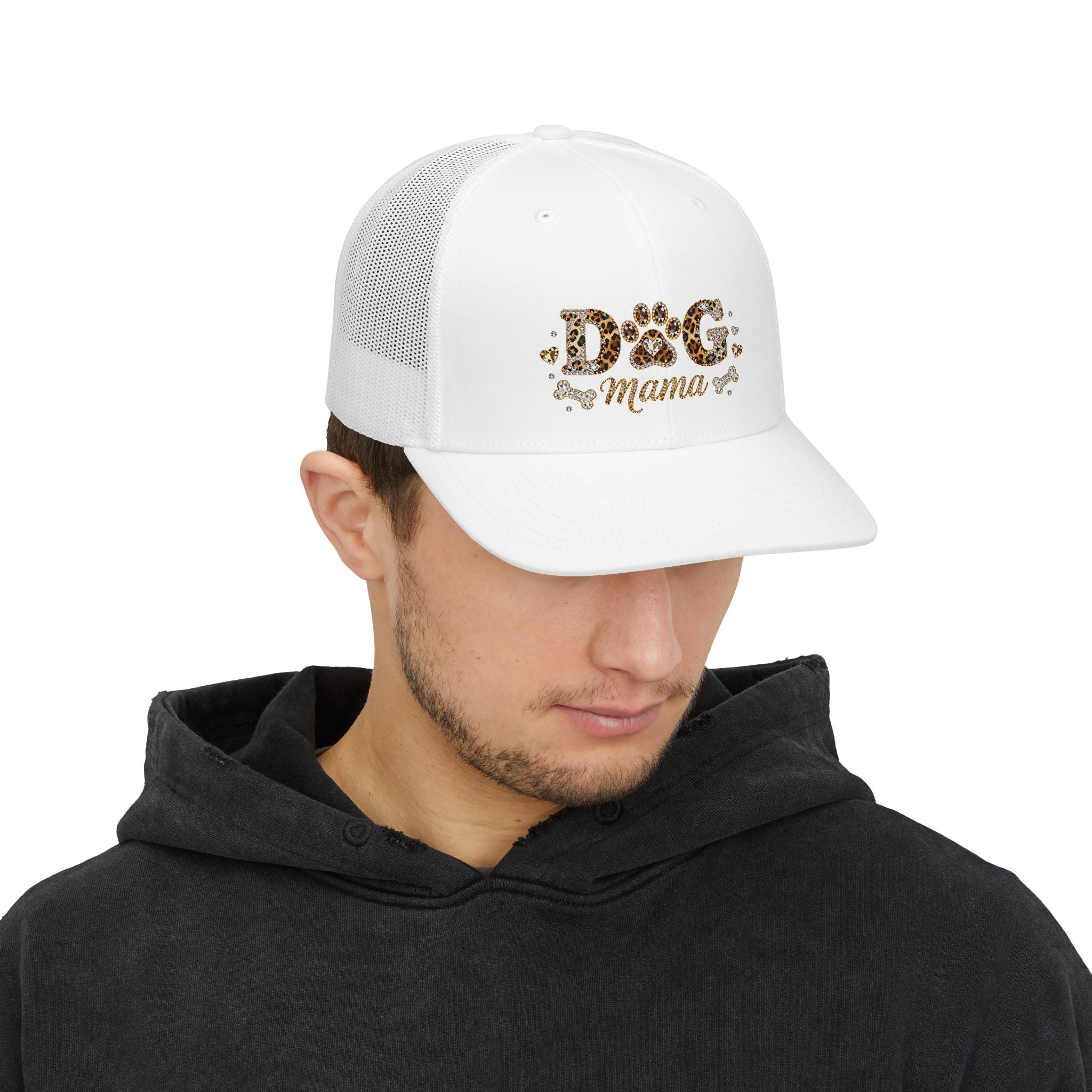 Dog Mama Leopard Print Trucker Cap