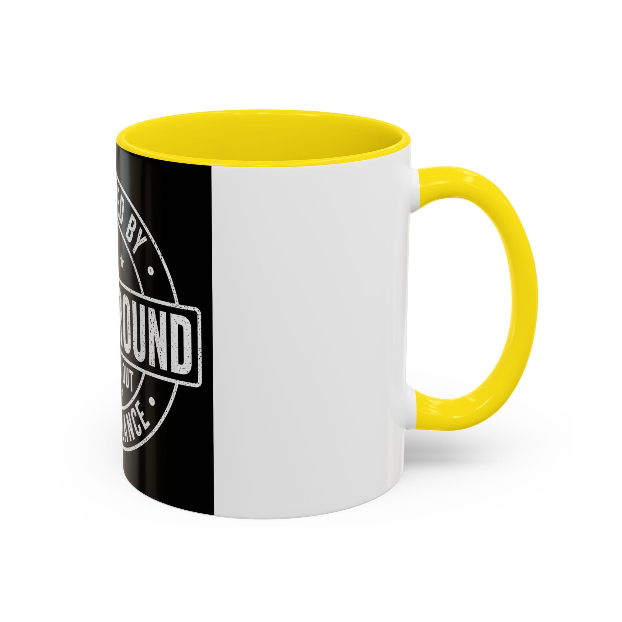 Coffee Mug — "Protected by Surveillance: Fuck Around and Find Out" Black Accent