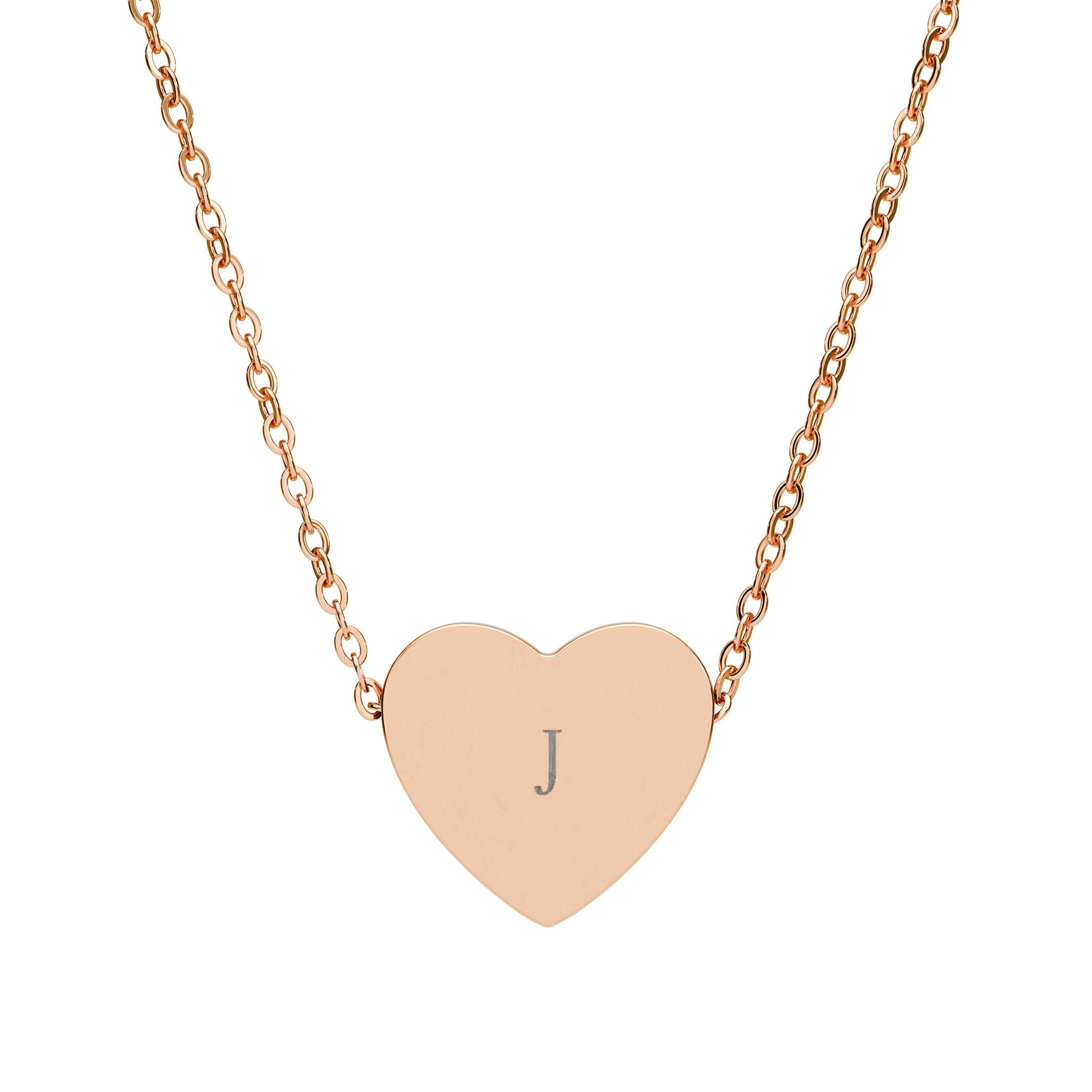 Engraved Heart Necklace — "You're My" Personalized Pendant (Silver or Rose Gold)