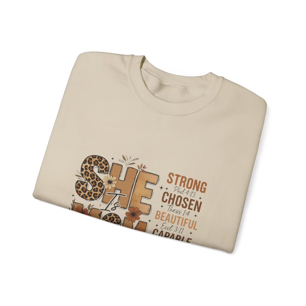 She Mom floral leopard typography Sweatshirt | inspirational mom quote