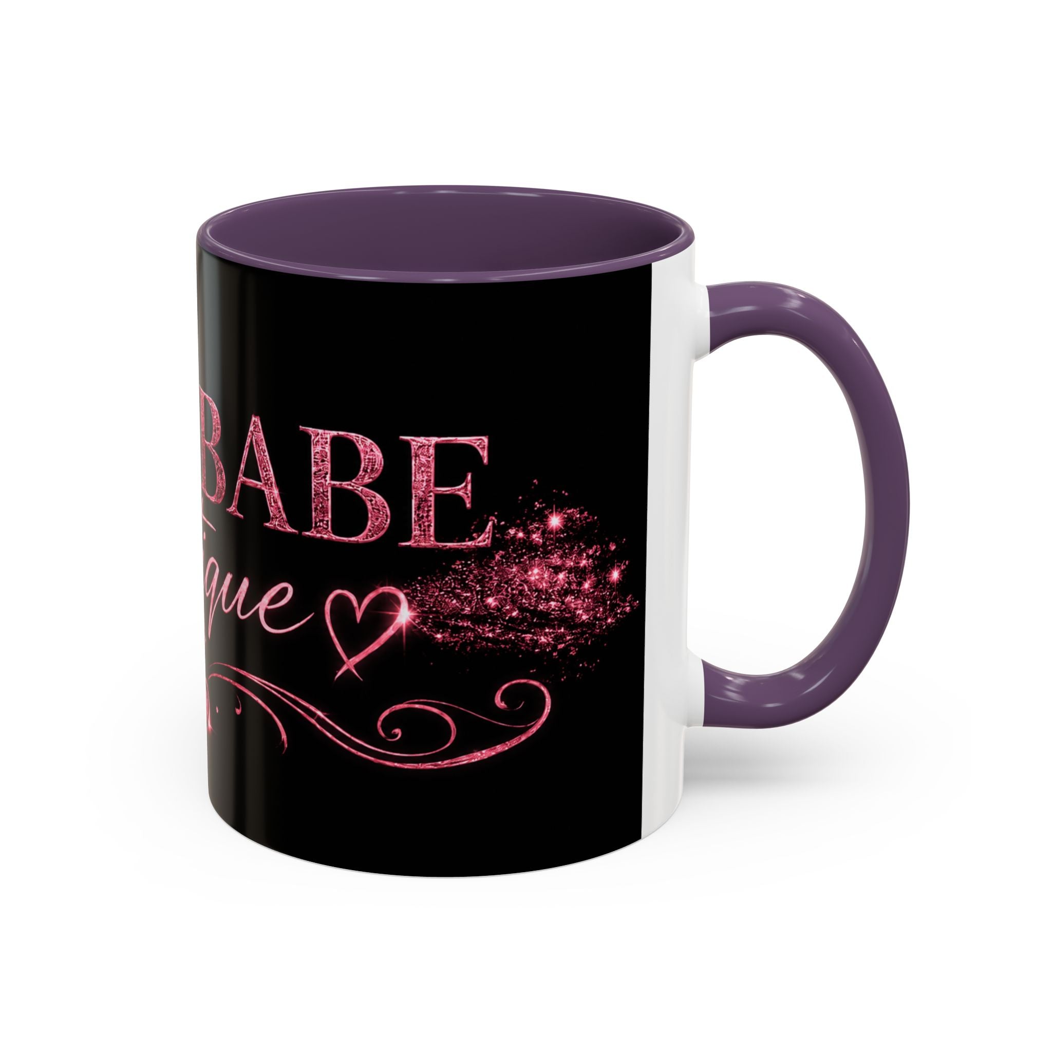 Boss Babe Boutique Coffee Mug — Pink Glitter Script Accent Mug (11/15oz)