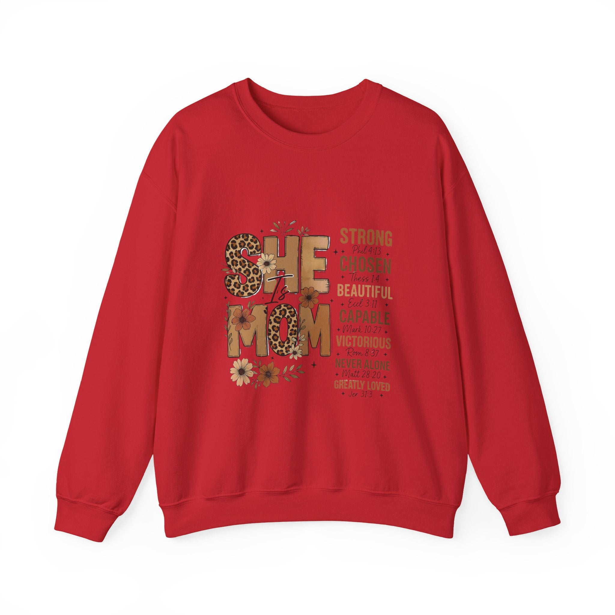 She Mom floral leopard typography Sweatshirt | inspirational mom quote